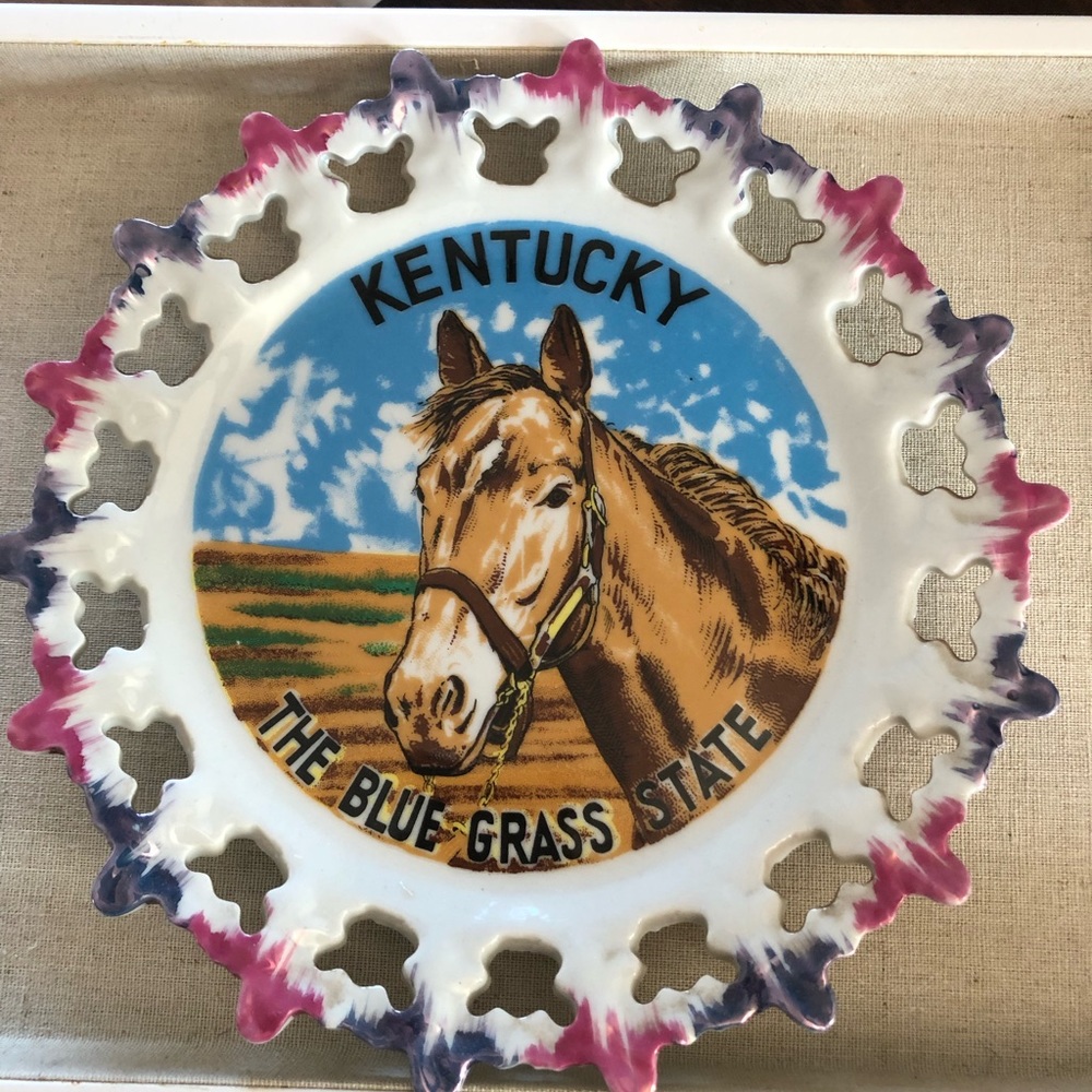 Kentucky Souvenir Plate, Vintage, Kitch